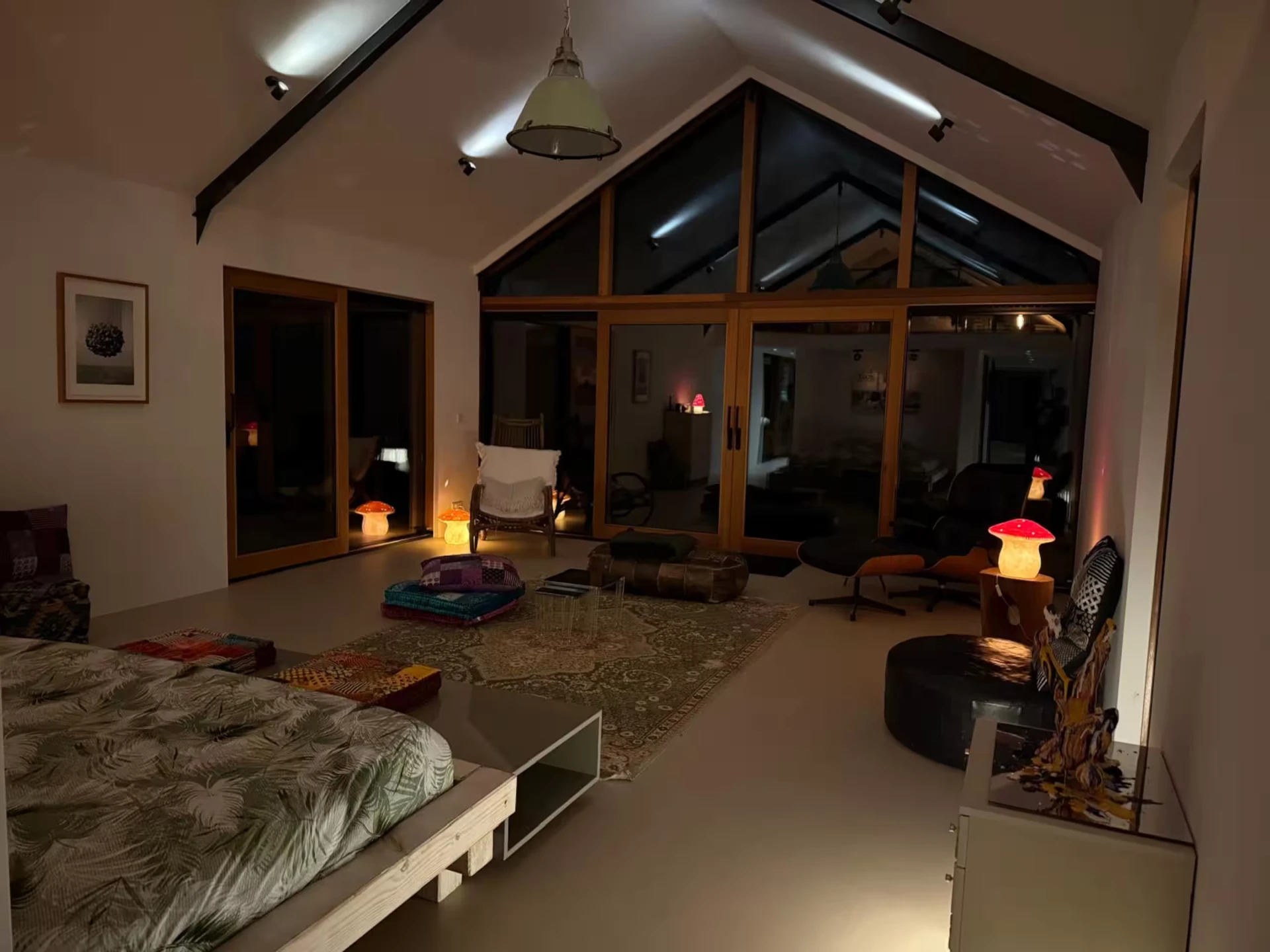 Bright studio space with large windows